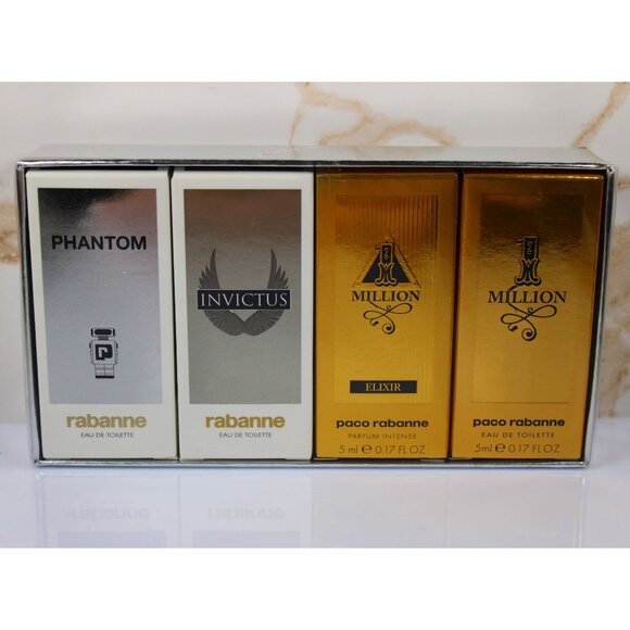 Paco Rabanne Men's Fragrance Set Phantom Invictus & 1 Million 4 x 5ml SEALED NIB - Picture 1 of 8